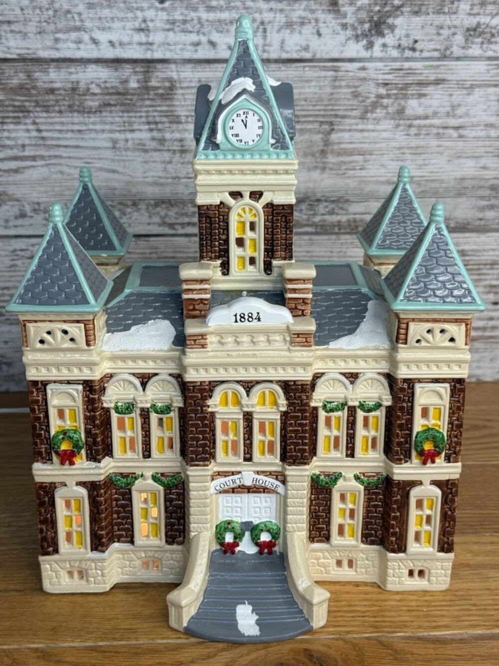 Dept 56 Snow Village 1989 COUNTY COURTHOUSE 5144-6 EXCELLENT - Picture 2 of 12